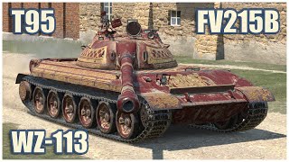 WZ113 FV215b amp T95 • WoT Blitz Gameplay [upl. by Philps]