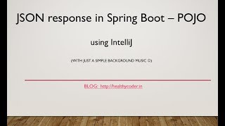 JSON response in Spring Boot  POJO [upl. by Erikson]