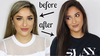 BLONDE TO BRUNETTE  HAIR TRANSFORMATION  Boyfriend reaction [upl. by Ahsitauq]