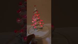 Vintage Ceramic Christmas Tree White Red Light 12in Translucent ￼gloss Light [upl. by Seraphina]