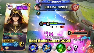 BEST BUILD LUNOX 2024✨How to use Lunox Top Global Lunox🔥 [upl. by Geldens]