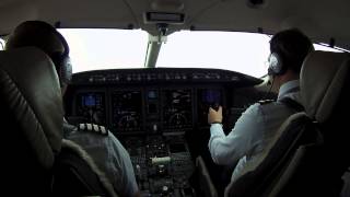 Blue Jet Challenger 300 SPCON cockpit video HD Malaga  Moscow [upl. by Anuala]