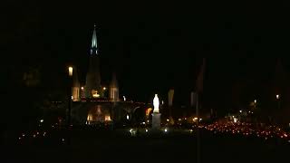 Procession Mariale aux flambeaux at the Sanctuaire de Lourdes  11 October 2024 [upl. by Elleira121]