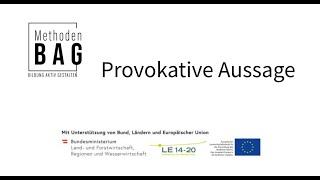 Provokative Aussage  Methoden BAG  Bildung aktiv gestalten [upl. by Woodberry934]