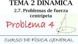 Curso de Física Tema 2 Dinámica 27 Problemas de fuerza centrípeta Problema 4 [upl. by Inigo794]