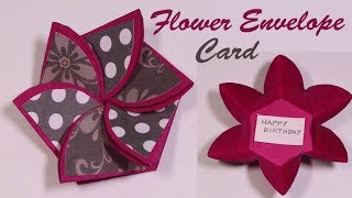 Flower envelop card TUTORIAL how to Scrapbooking cards explosion box cards [upl. by Hpotsirhc]