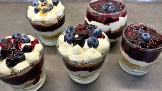 Cheesecake in a glass NO BAKE easy dessert recipe cups [upl. by Ja]