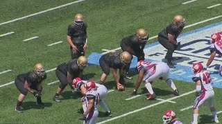 NYC police firefighters face off in annual football game [upl. by Bertold910]