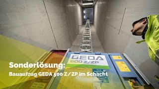 Sonderlösung Bauaufzug GEDA 500 ZZP im Neubau am Klinikum Passau [upl. by Finley62]