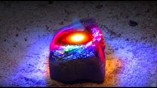 Fresnel Lens 3002ºF DIY Lava Obsidian FARMING Melt Rock Sunlight Solar greenpowerscience [upl. by Enilra]