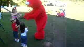 Elmo arrives at Ryans 2nd Birthday party [upl. by Kary]