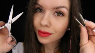 ASMR  Scissor and Tweezer Sounds  Saying quotSnipquot and quotPluckquot Repeatedly [upl. by Rawna]