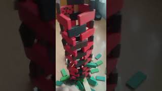 slow motion tower and falls to dominoes [upl. by Westland227]