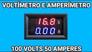 VOLTÍMETRO E AMPERÍMETRO 100 VOLTS 50 AMPERES COM SHUNT [upl. by Artep932]