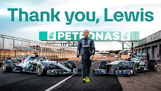 PETRONAS Reunites Lewis Hamilton With His Iconic Mercedes F1 Cars [upl. by Ashatan]