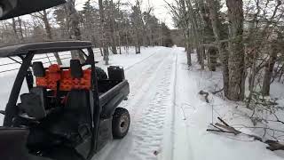 Mid February Snowy Trail Ride  2011 HiSun HS700 UTV [upl. by Neddy]