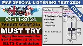 MAP Special IELTS Exam Listening Test With Answers 2024  04112024 [upl. by Ecilegna]