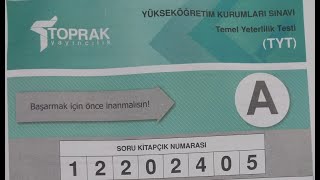 Toprak Yayınları Türkiye Geneli TYT Denemesi Matematik Çözümleri [upl. by Corbet116]