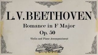 LVBeethoven  Romance in F Major Op 50  Piano accompaniment [upl. by Cheke713]