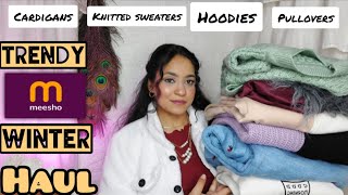 Meesho winter wear haul  CardigansHoodies Knitted sweaters pullovers from meesho [upl. by Nitsyrc]