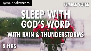 Bible Verses with Rain for Sleep and Meditation  NO MUSIC FEMALE VOICE [upl. by Hyo]