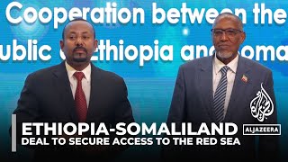 Ethiopia signs agreement to use Somaliland’s Red Sea port [upl. by Ynaffyt]