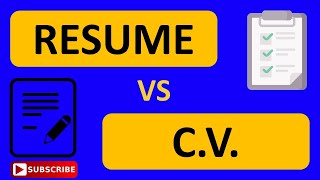 Difference between Resume and CV [upl. by Bobker]