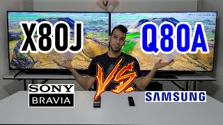 Sony X80J vs Samsung Q80A Triluminos Pro vs QLED  Smart TVs 4K HDR [upl. by Kcirdahc]