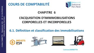 61 Cours de comptabilité  GEA  Définition et classification des immobilisations [upl. by Aicatsan]