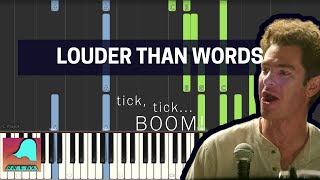 Louder Than Words  Tick tick Boom  Piano Accompaniment Tutorial Synthesia [upl. by Harraf]