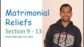 Matrimonial Reliefs  Remedies Section 9 to 13 [upl. by Atikram]