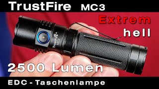 TrustFire MC3 Taschenlampe mit Cree LED Extrem hell wasserdicht und robust  Hobby Beruf amp Reise [upl. by Joktan]