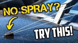 Windshield Wiper Fluid Not Spraying Or Spraying Weak Pump Lines Nozzles  Diagnose and Fix [upl. by Heid]