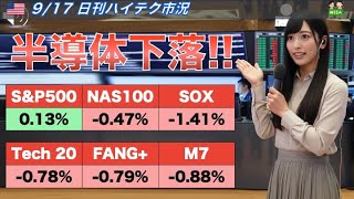 【米国株🇺🇸 新NISA】日刊ハイテク市況 半導体下落🔥 FANG USテックトップ20 178A NASDAQ100 半導体SOXSOXL TECL SampP [upl. by Enitram]