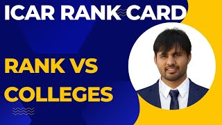 ICAR PgPhd RANK Card 2023 Expected Colleges list Rank VS colleges [upl. by Raman]