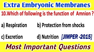 Extra Embryonic Membranes  Embryology  Most Important Questions [upl. by Naujyt]