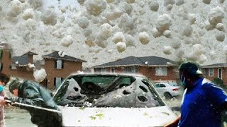 Madness is happening in Spain Huge hail crashes cars and roofs in Almeria [upl. by Tice952]