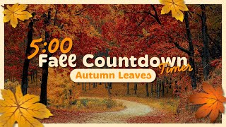 5 Minute Fall Countdown Timer  Autumn Leaves With Music Ambient [upl. by Nollahp]