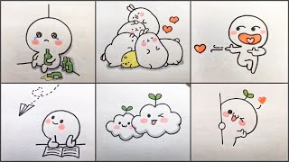 How To Draw Cute Sticker  Simple Sticker Drawing [upl. by Davis]