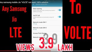 Any samsung mobile Jio quotVOLTEquot not work 100 solution mobileengineer [upl. by Ebsen]