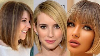 Most Popular Hairstyles For Short Thin Hair With Bangs For Women over 40 in 2024 [upl. by Timoteo]