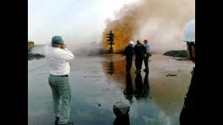 Xmas tree leak convert in oil well blowout [upl. by Airtal]