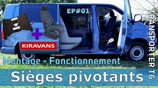 van aménagé VW Transporter T6 Procab  Les sièges pivotants Kiravans [upl. by Mharba750]