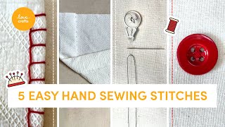 5 Basic Hand Sewing Stitches to try now [upl. by Agostino]