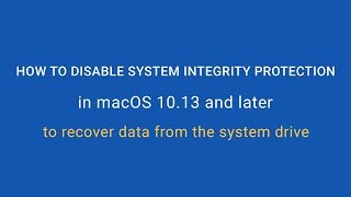 How to disable System Integrity Protection in macOS 1013 and later [upl. by Buller564]