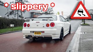 Modified JDM cars leaving a car meet in the rain sketchy [upl. by Hisbe256]