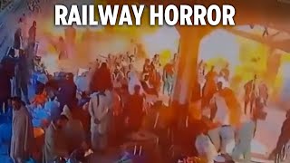 Horror moment ‘suicide bomb’ blast at packed train station in Pakistan kills at least 24 [upl. by Aisile]