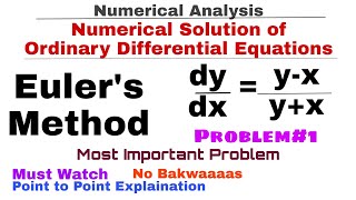 5 Eulers Method  Concept amp Problem1  Numerical Solution of Ordinary Differential Equations [upl. by Ydnirb]