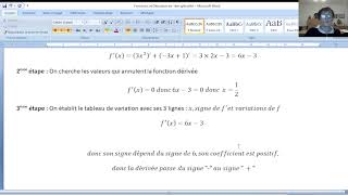 1ère SPE Exemple de variations  dérivations [upl. by Karlise]