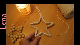 𝗠𝗮𝗰𝗿𝗮𝗺𝗲 with 𝗟𝗲𝗻𝗮 ⭐ Makramee Stern ⭐ Kreuzknoten ⭐ Macrame star ⭐ Square Knot [upl. by Groot]